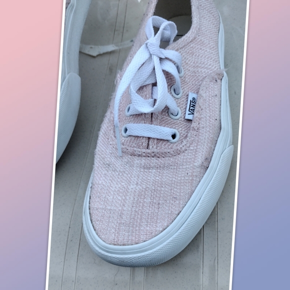 VANS Pink Woven Platform Sneakers Lace Up Shoes Comfort Size 6.5 US - Picture 5 of 5